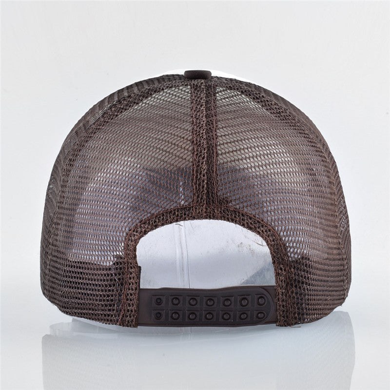 Gorra Estilo Beisbol Snapback Malla con bordado de Motocicleta - Marrón