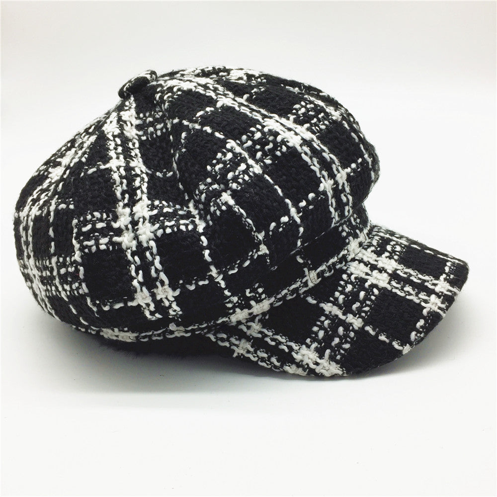 Boina Gorra Edith Estilo Trend - Blanco y negro