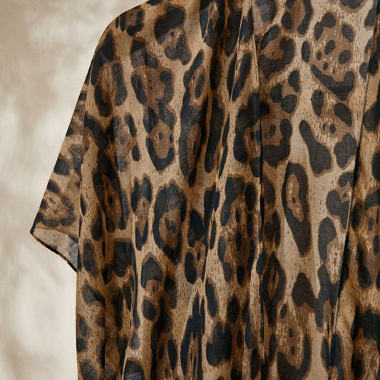 Kimono Candance Largo de Mujer Talla L - Animal Print