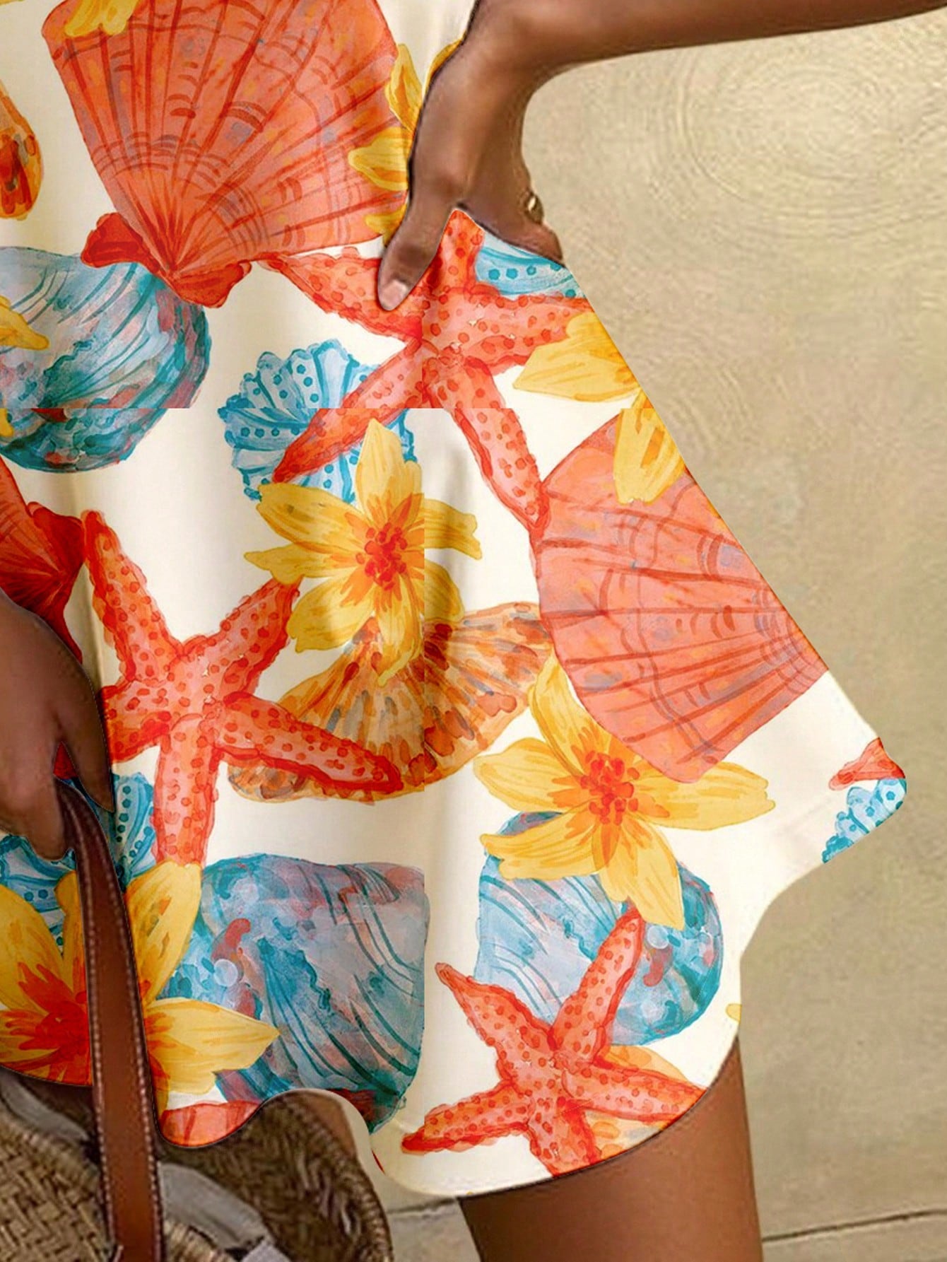 Vestido Kaia licrado con estampado marino – Talla M