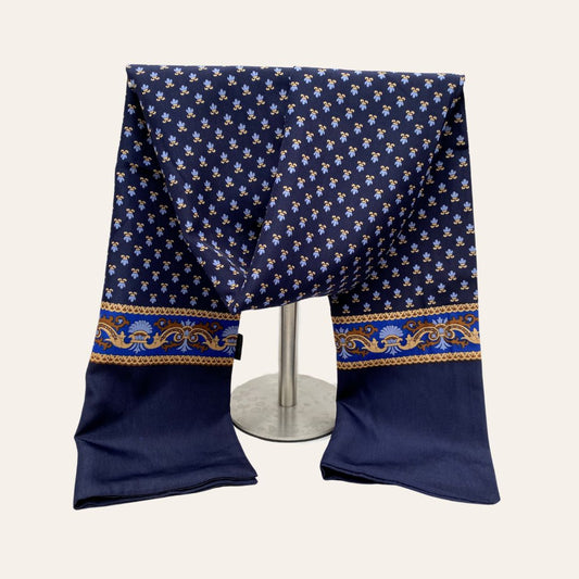 Bufanda Suave Lennin Azul Doble Capa con diseño geometrico