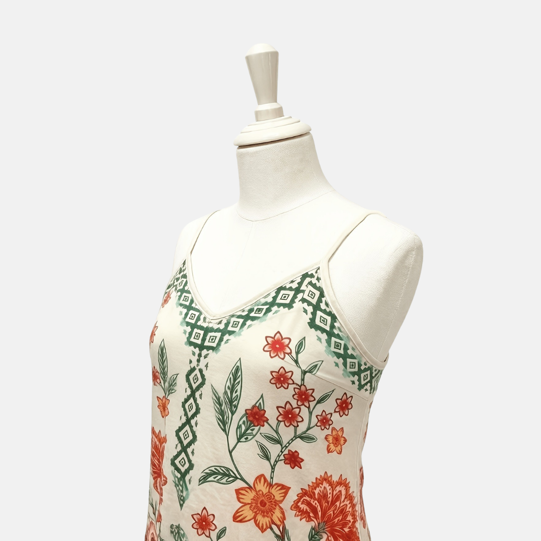 Vestido Liv Floreado en Tonos Cálidos – Talla M