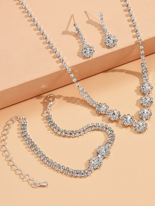 Set de Collar Aretes y Pulsera Lustra - Plateado