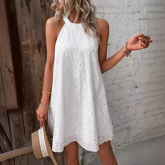 Vestido Magnolia Blanco en broderie - Talla M