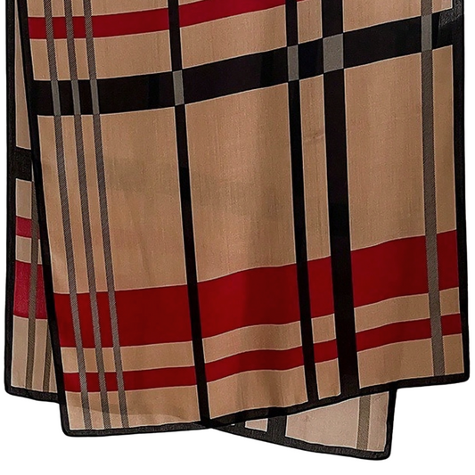 Pashmina Chelsea con diseño de rayas | Marrón & Rojo