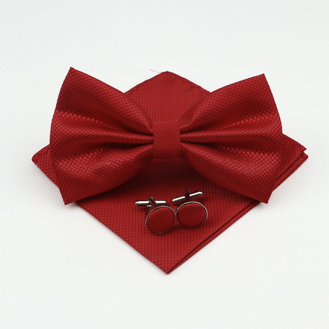 Set Houston: Corbata Michi, Pañuelo y Gemelos | Rojo