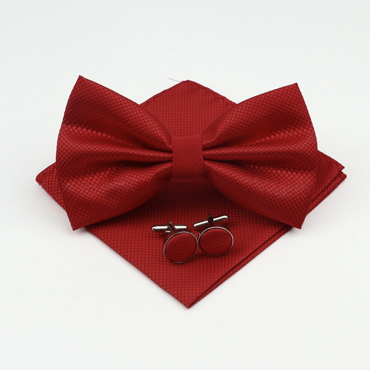 Set Houston: Corbata Michi, Pañuelo y Gemelos | Rojo