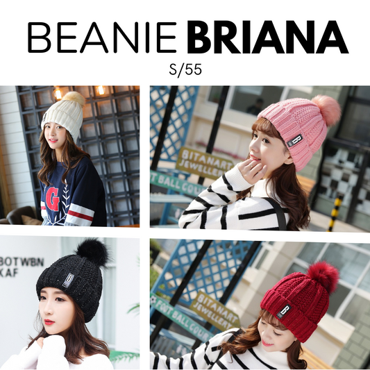 Beanie Briana - Tejido con Brillos y Pompón