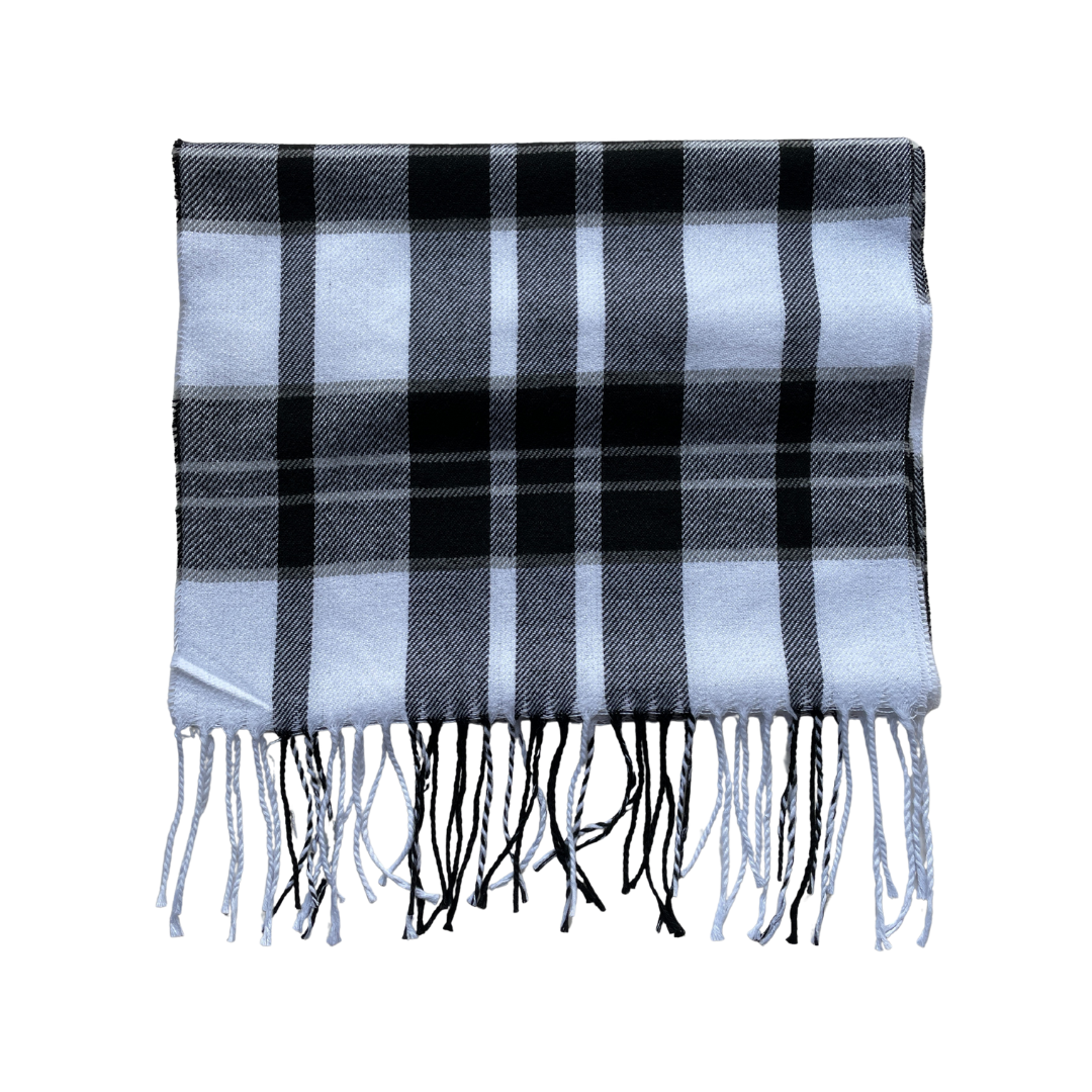 Bufanda Chase para hombre a cuadros | Blanco y negro