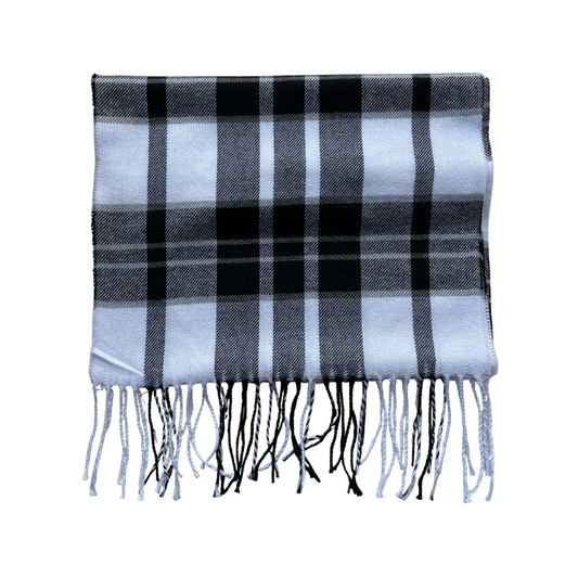 Bufanda Chase para hombre a cuadros | Blanco y negro
