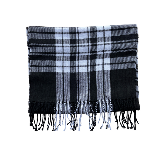 Bufanda de líneas Karsten para hombre | Negro con blanco