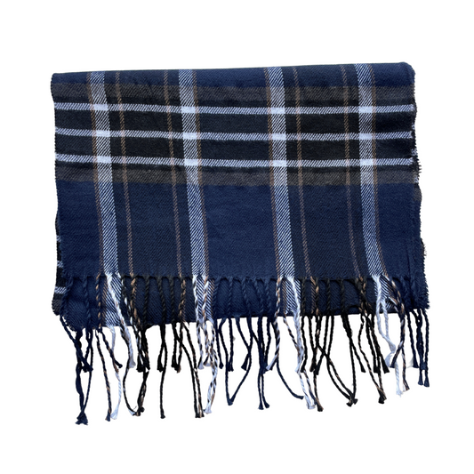 Bufanda multicolor con líneas Finn para hombre | Azul