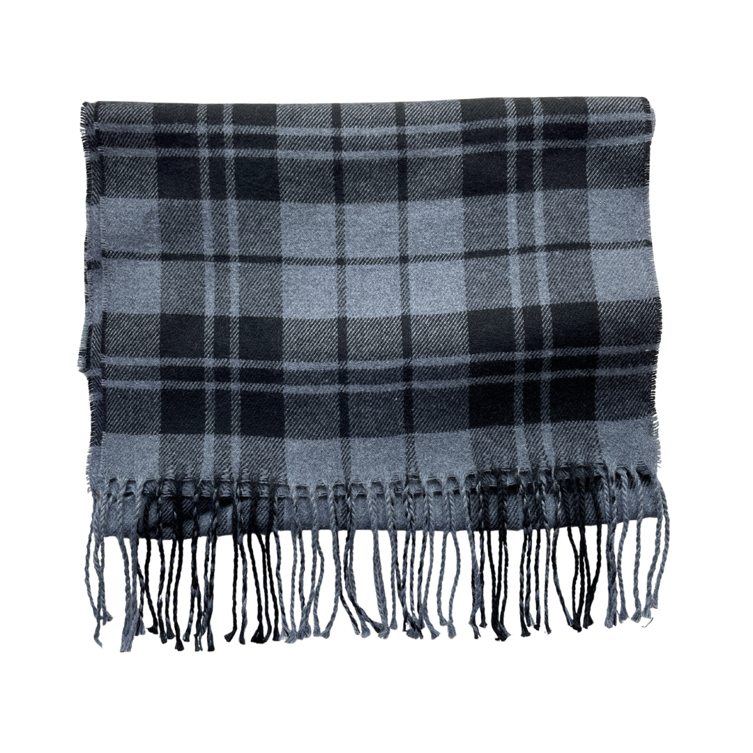 Bufanda Tommy  con diseño de cuadros para hombre | Tonos grises