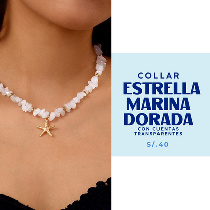 Collar Estrella Marina Dorada | Transparente