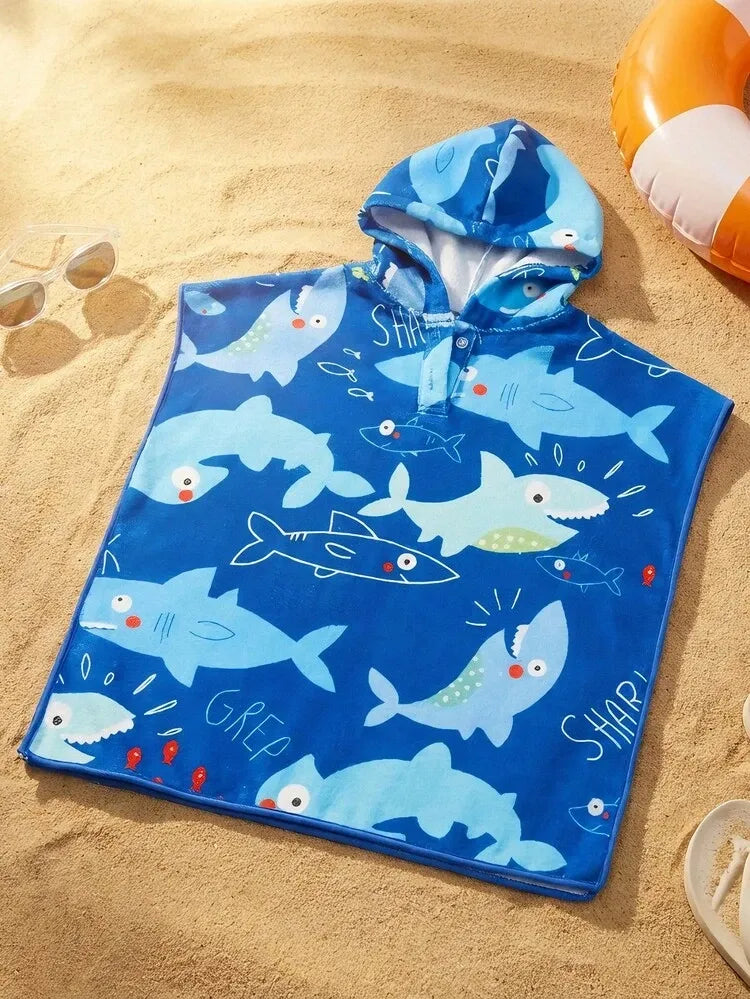 Toalla Mako con capucha para niños de 3 a 5 años