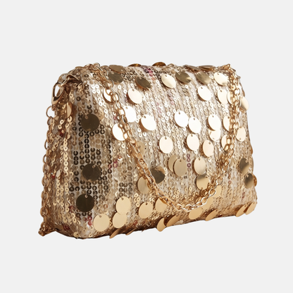 Bolso glitter Cartera de Fiesta Manon con Lentejuelas - Dorado