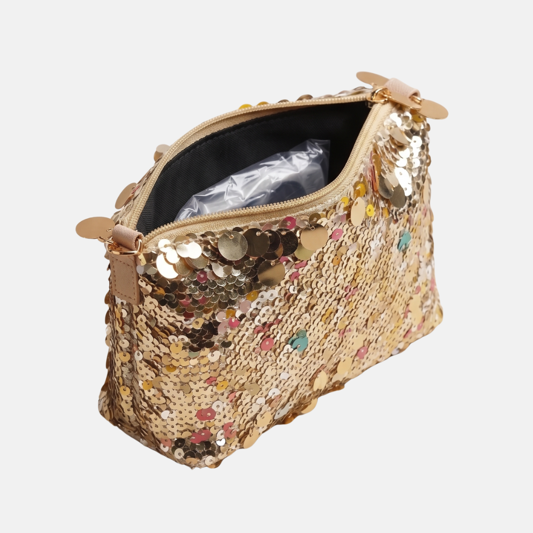 Bolso glitter Cartera de Fiesta Manon con Lentejuelas - Dorado