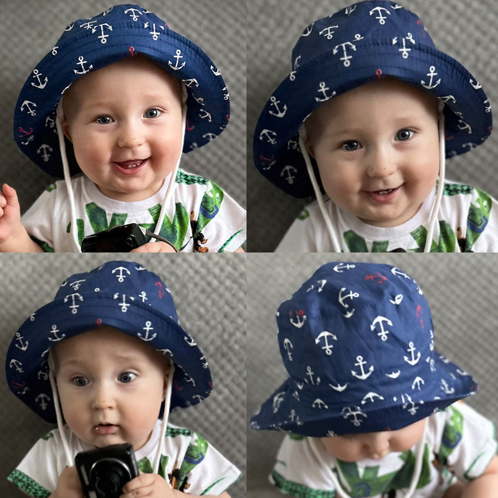 Bucket Hat Marinero Azul 52cm: Gorro para niño de 2 a 5 años