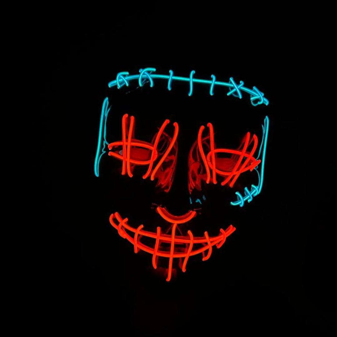 Mascara LED para halloween 2023🎃 / ROJO Y CELESTE