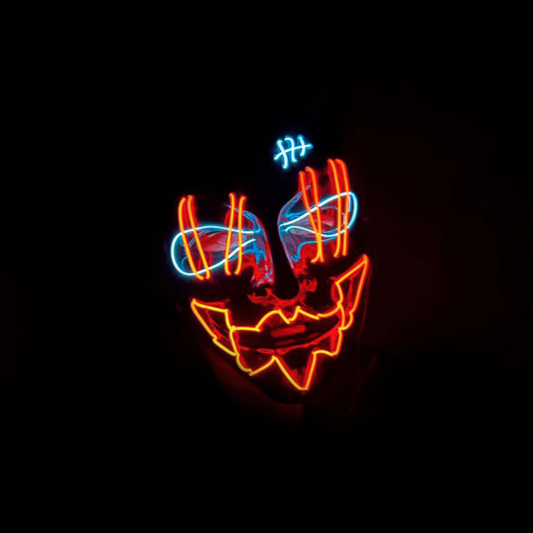 Mascara LED para halloween 2025🎃 / NARANJA Y AZUL