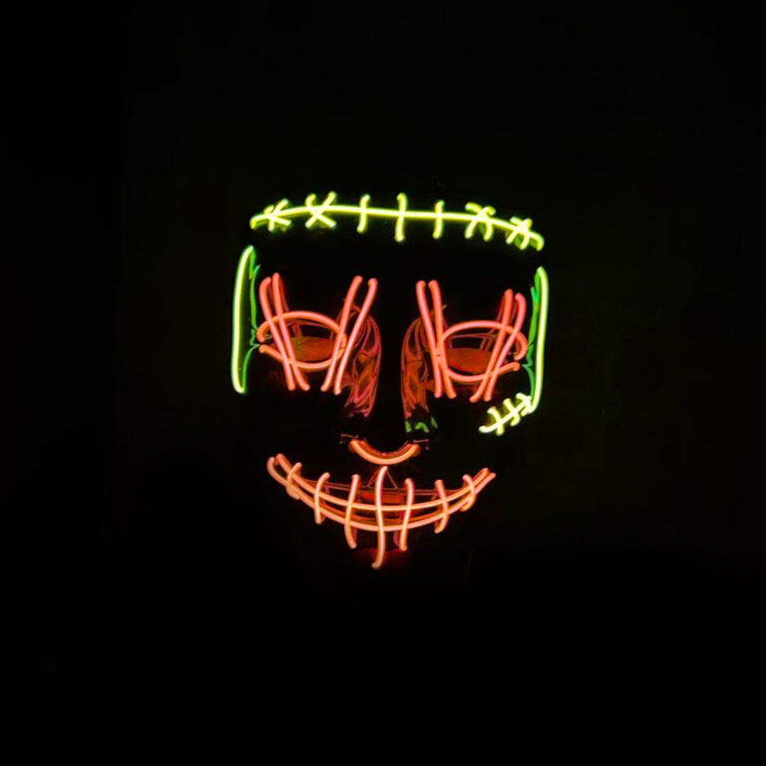 Mascara LED para halloween 2023🎃 / AMARILLO Y NARANJA