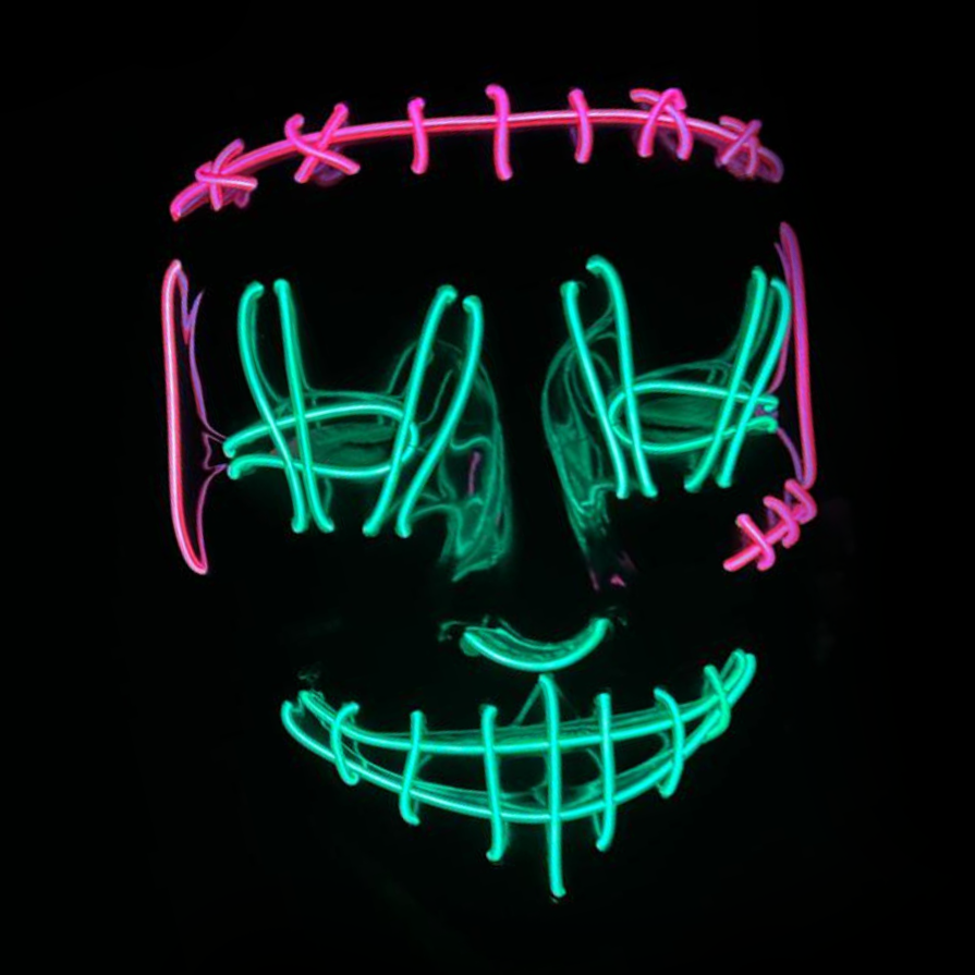 Mascara LED para halloween 2023🎃 / VERDE Y FUCSIA