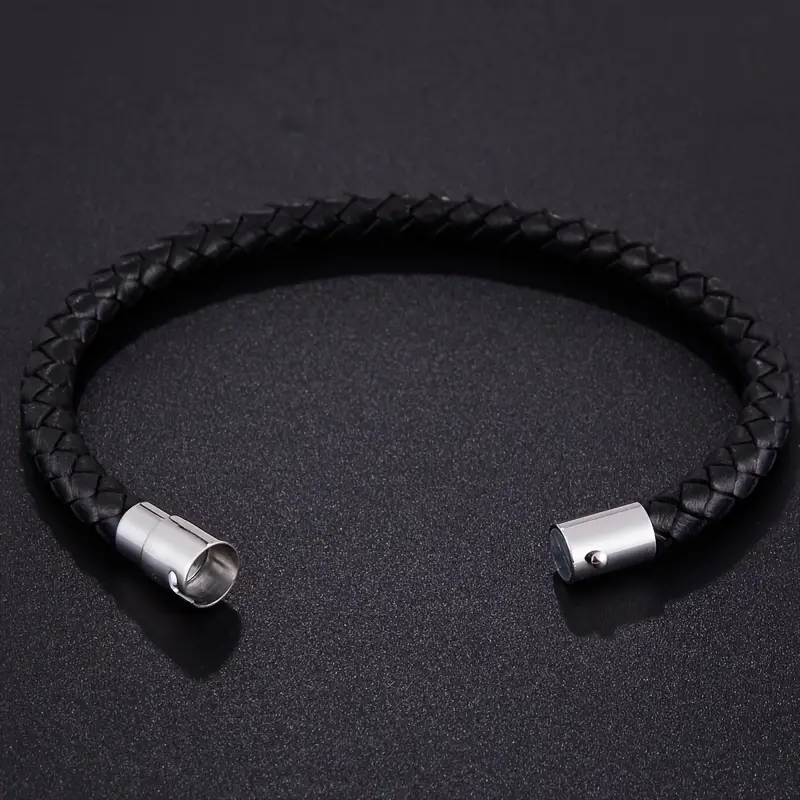 Pulsera Minimalista Para Hombre Con Imán - Negro