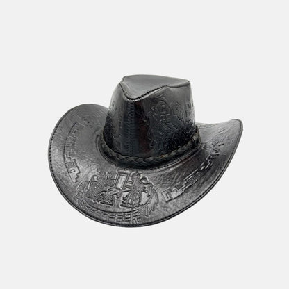 Sombrero Bernardo Vaquero de Cuero con Diseño