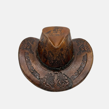 Sombrero Bernardo Vaquero de Cuero con Diseño
