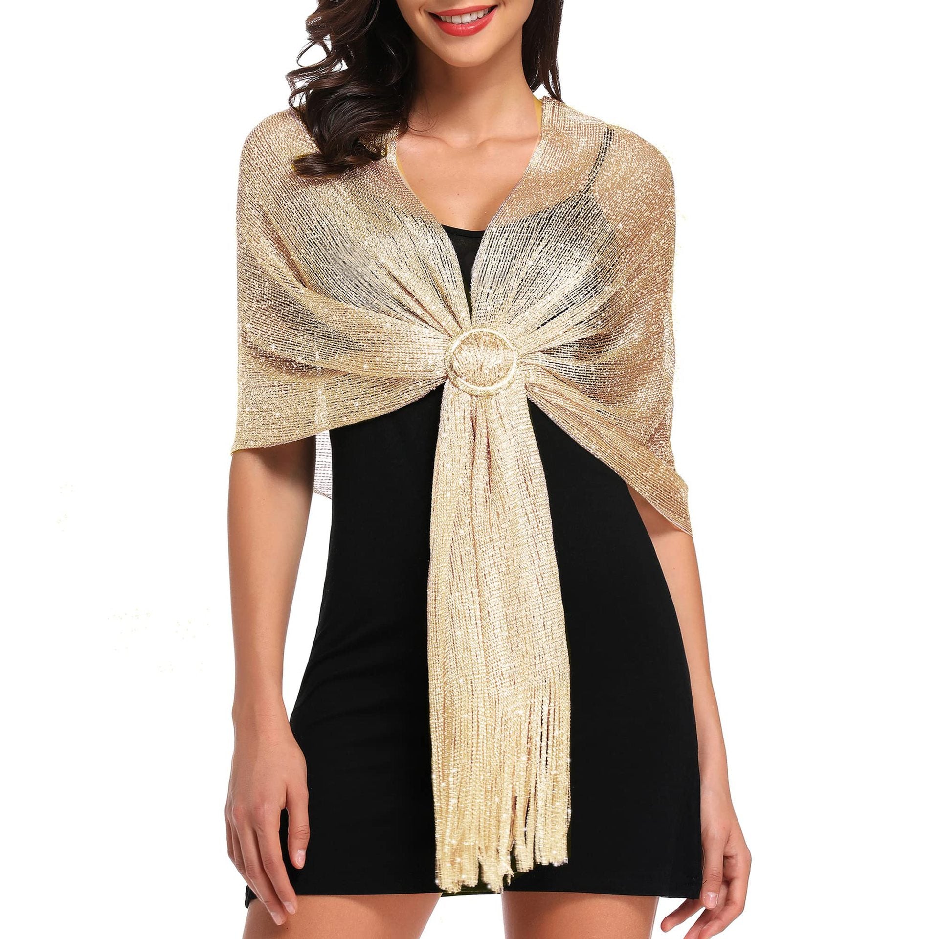 Chal Serena Regulable con flecos | Dorado Claro
