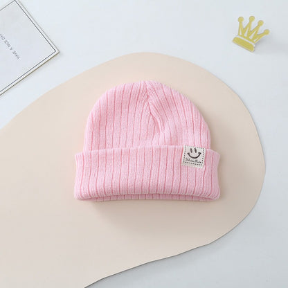 Beanie Cartoons de Lana Suave para Bebés 48cm | Rosa