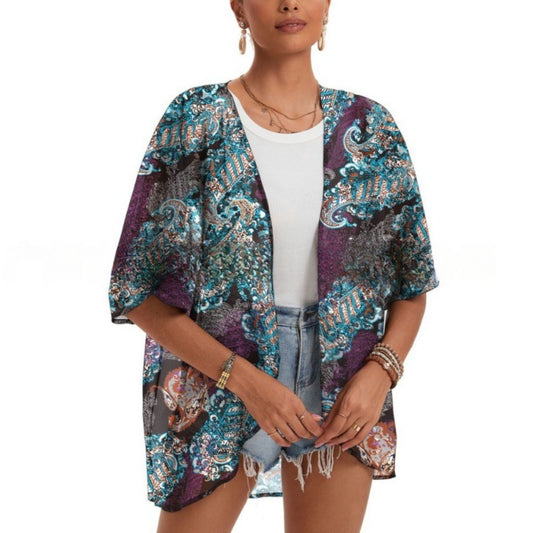 Kimono Gypsy Estampado Paisley Multicolor - Talla M