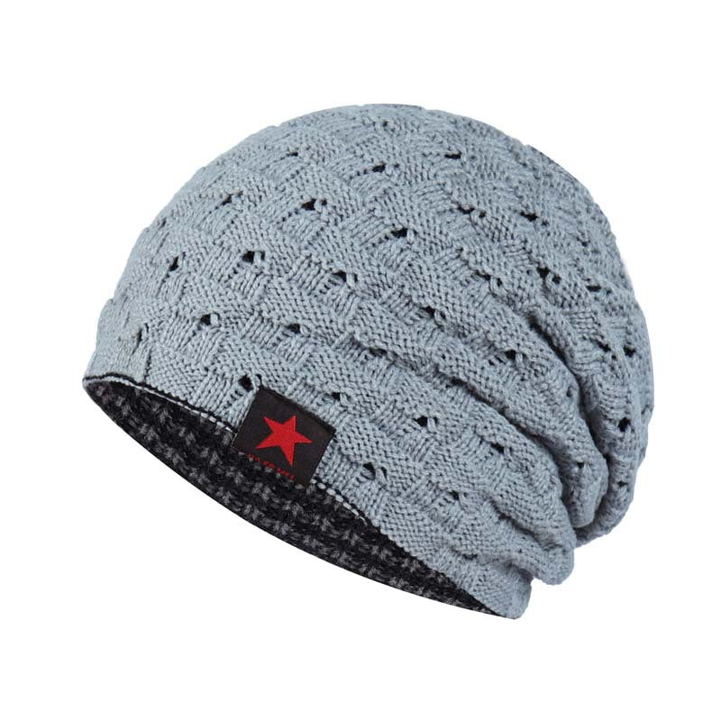 Beanie Chullo Reversible Doble Cara - Gris Claro