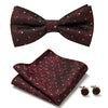 Set de corbata michi jacquard con pañuelo y gemelos