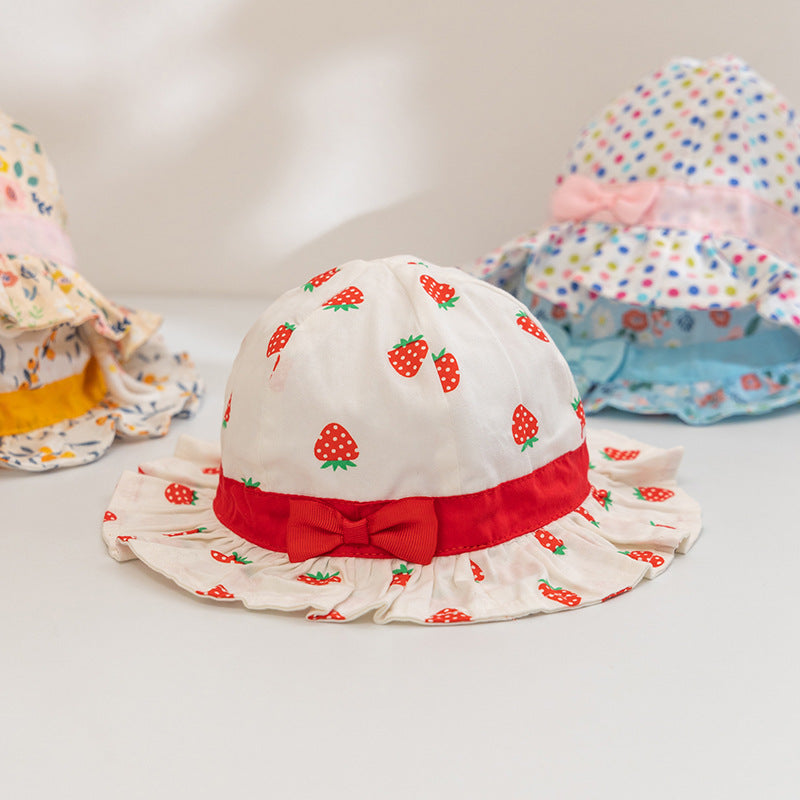 Sombrero Ala Ancha Fresita ShortCake 48cm: Para niñas de 6 a 12 meses