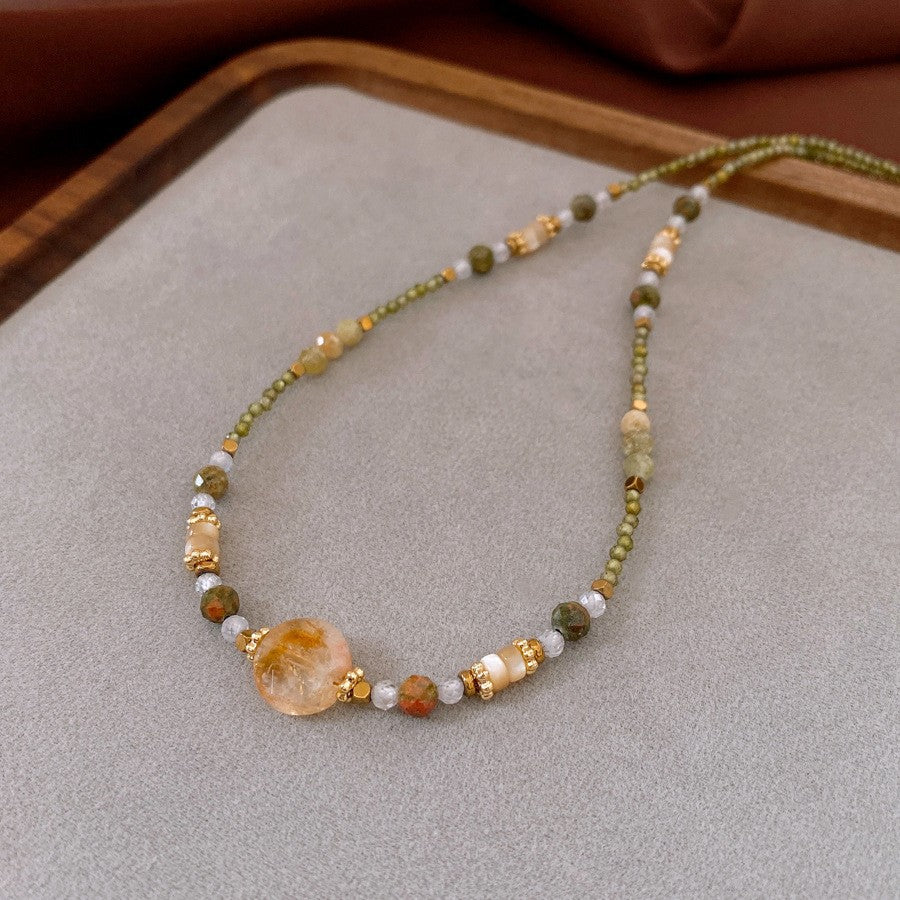 Collar Harumi de piedra natural y cadena regulable