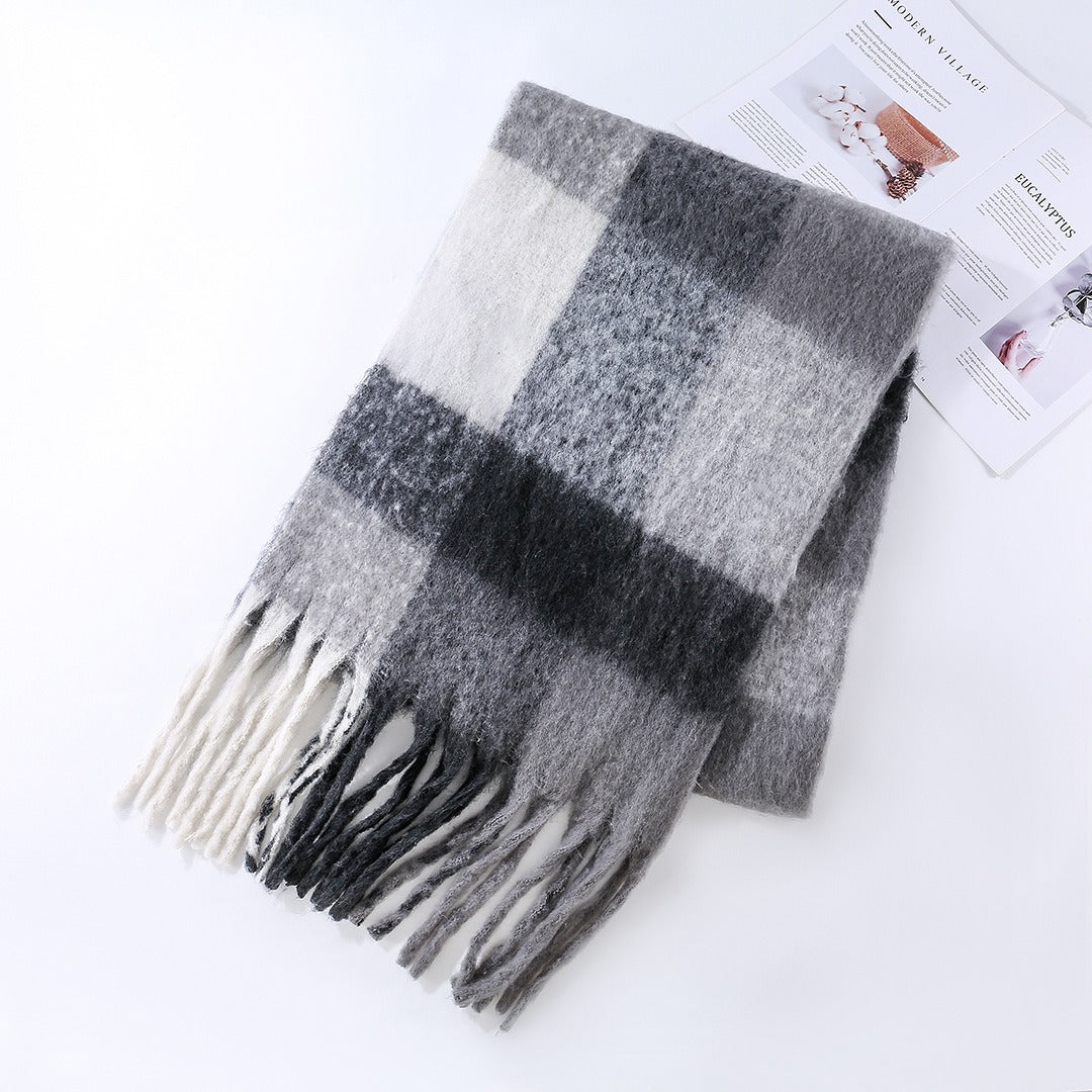 Bufanda Luhana Maxi Chalina a Cuadros | Gris