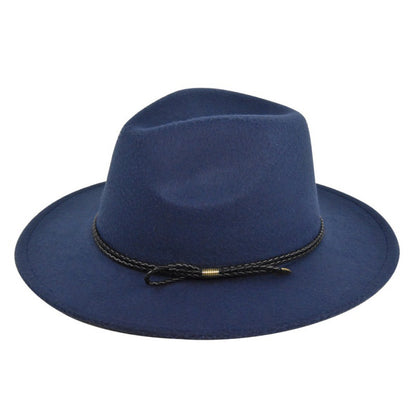 Sombrero Vaquero Unisex de Pana Azul Cordon trenzado - 59cm