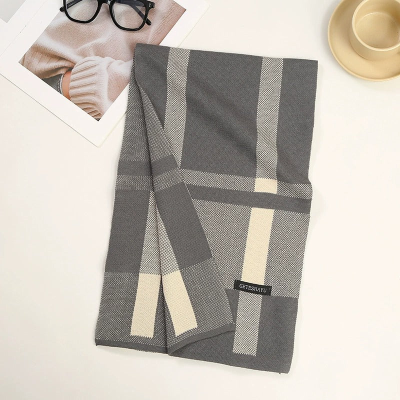 Bufanda Brighton Estilo Clásico para hombre | Gris & Beige