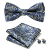 Set de corbata michi jacquard con pañuelo y gemelos