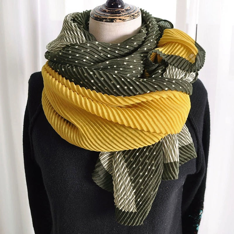 Pashmina Maya Bufanda puntos y líneas | Verde