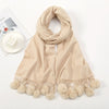 Bufanda Ryland con pompones | Crema