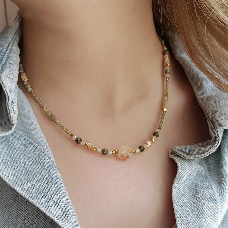 Collar Harumi de piedra natural y cadena regulable