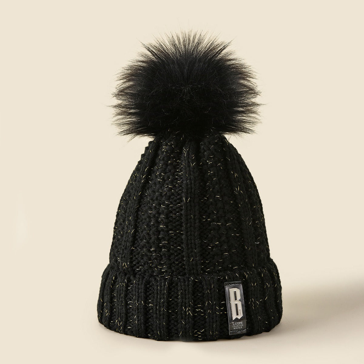 Beanie Briana - Tejido con Brillos y Pompón