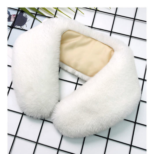 Cuello de Felpa para Mujer - calentador de cuello blanco