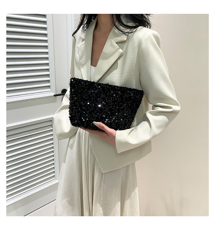 Bolso De Mano glitter Cosmetiquero Neceser Stardust | Negro