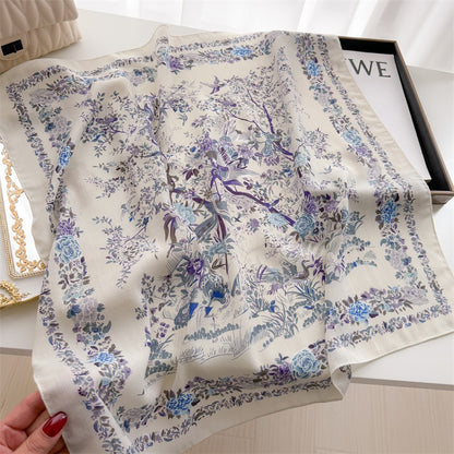 Pashmina Lotto con Diseño Floreado - Tonos Morados