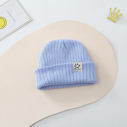 Beanie Cartoons de Lana Suave para Bebés 48cm | Celeste
