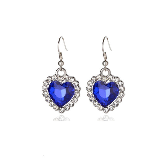 Aretes colgantes corazón - Ocean Heart Azul