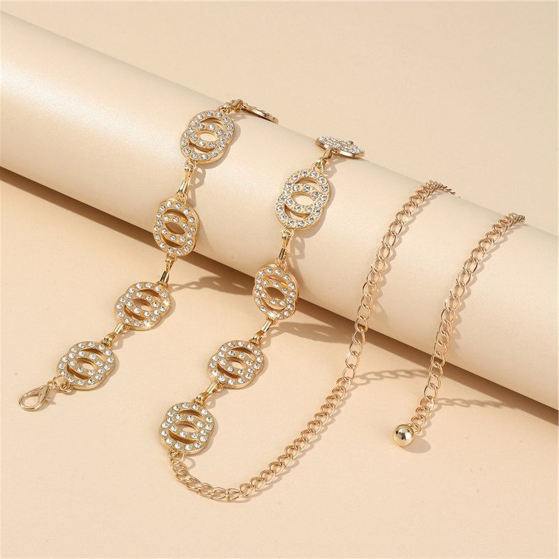 Correa Gracia con circulos brillantes | Dorado